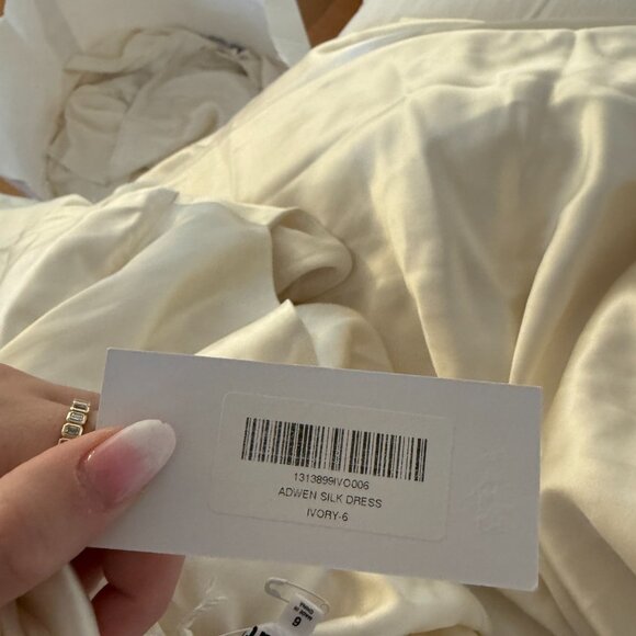 NWT Reformation Adwen Bridal Long Gown Ivory A-line Skirt w/ Train Open Back - Picture 3 of 7